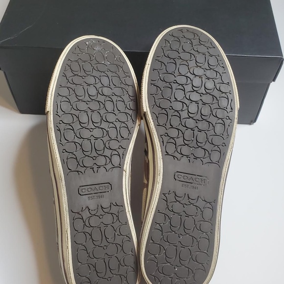 Coach Men’s Brown Signature C Slip-On Loafers/Sneakers - Canvas & Leather - Picture 9 of 9